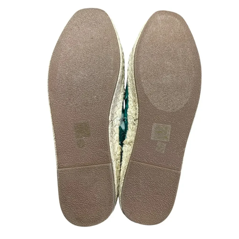 Chinese Laundry Blingy Slip On Espadrilles Sz 7 Green White Resort Tropical Tiki